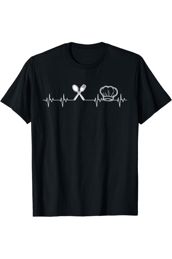 Chef Heartbeat Funny Culinary Chef Gift Cooking Lover T-Shirt