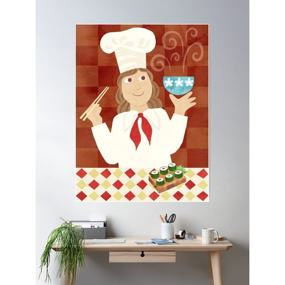 Chef Iris Poster Wall Art, Modern Wall Decor For Living Room Bedroom, 8x12 UNFRAMED