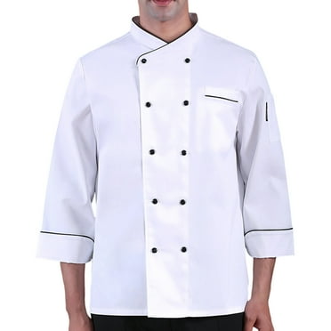 Chef Jacket Double Breasted Solid Color Exquisite Buttons Kitchen Wear Men Women Static-free Bakery Food Service Coat Uniform for Restaurant Hotel Home