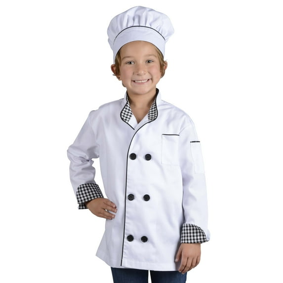 Chef Jacket & Hat, One Size Fits Most, Ages 4-8 Years