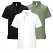 Chef Jacket For Men Women Short Sleeve Chef Coat Breathable Mesh Vented Kitchen Uniform Lightweight Restaurant BBQ Cooking Shirt Camisa de Chef para Mujer