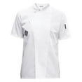 thumbnail image 1 of Chef Jacket, Short Sleeve Classic Soft Cotton Breathable Chef Coat for Caterers Counter Servers, White XL, 1 of 8