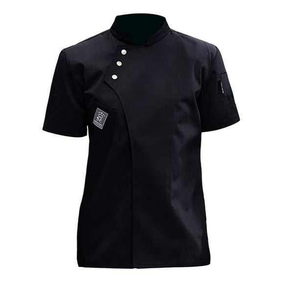 Chef Jacket, Short Sleeve Classic Soft Cotton Breathable Chef Coat for Caterers Counter Servers ,