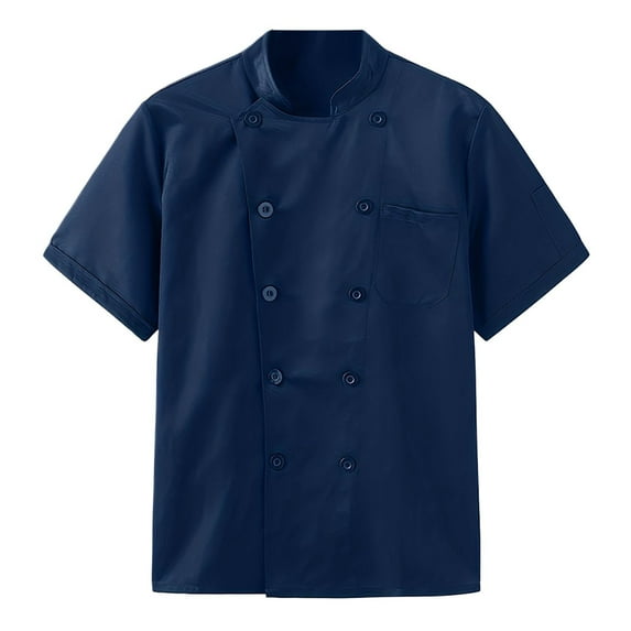 Chef Jacket for Women Unisex Chef Jacket Classic Restaurant Kitchen Work Clothes,Navy,XXL