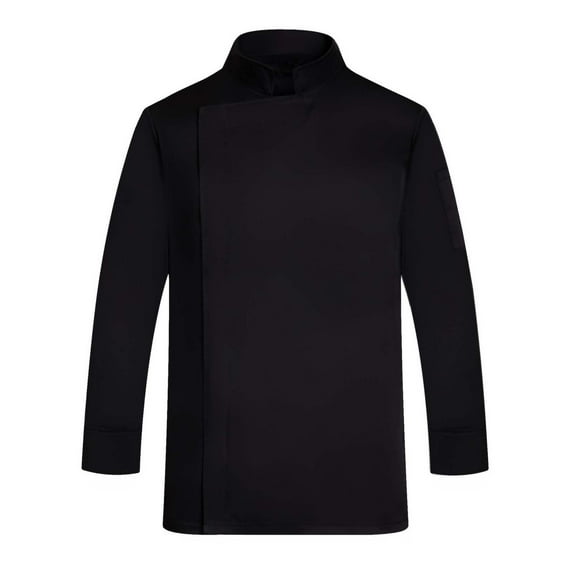Chef Jackets for Men Unisex Chef Jacket Long Sleeve Button Down Solid Chef Coat Restaurant Kitchen Chef Uniform,Z03-Black,XL