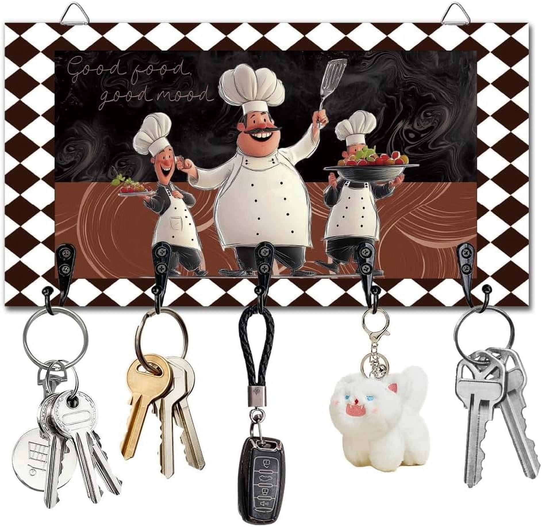 Chef Key Holder Key Hooks Organizer Hanger Rack Vintage Wall Mounted ...
