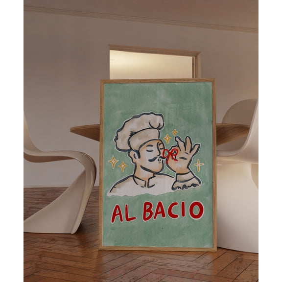 Chef Kiss Wall Art, Trendy Kitchen Wall Art, Colorful Wall Art, Maximalist Restaurant Poster, Art, Chef Poster Decor Wall Art, Modern Wall Decor, 8x12 UNFRAMED