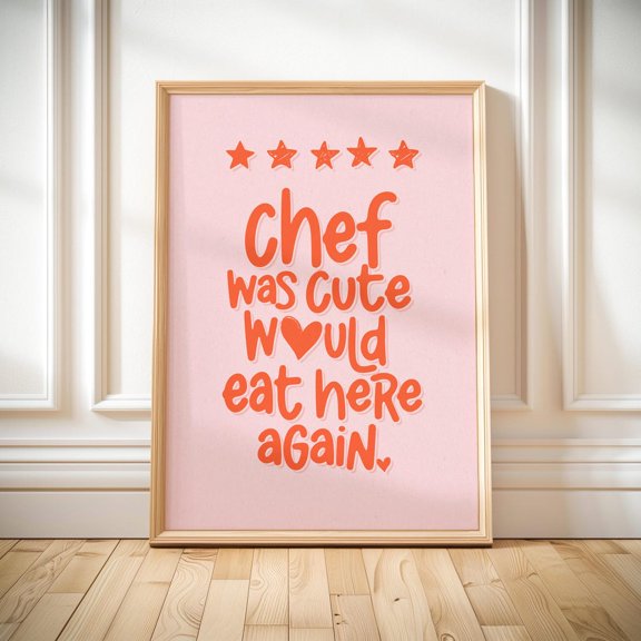 Chef Kitchen Artistic Decorative Design Statement Accent Interior Display Visual Feature Wall Art