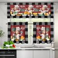 thumbnail image 1 of Chef Kitchen Curtains Tiers and Valances 3 Piece, Kitchen Decor Funny Chef on Red Small Black White Check Border Rod Pocket Short Window Tiers Panel and Valance for Cafe（24" L Tiers & 18" L Valance）, 1 of 5