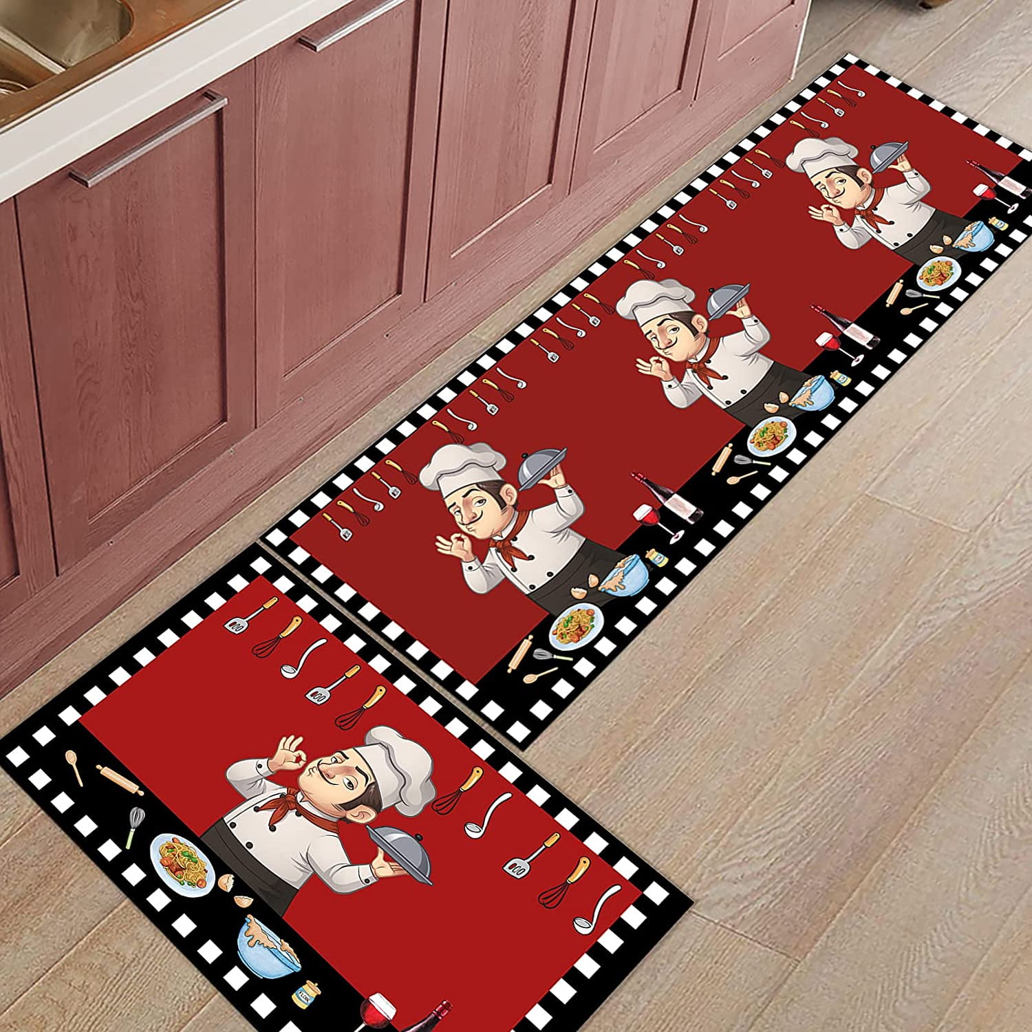 Chef Kitchen Mat, Kitchen Decor Fat Chef Kitchen Rugs Kitchen