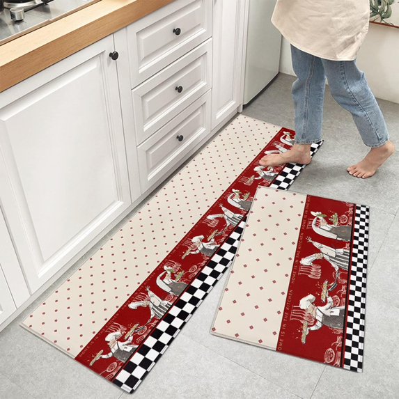 Chef Kitchen Rug Fat Chef Kitchen Rugs, Kitchen Mats for Floor, Kitchen Organization Non-Slip Kitchen Mat, Anti-Fatigue Mat Kitchen Floor Mats Home Decor Runner Rug, Chef Kitchen Decor and Accessories