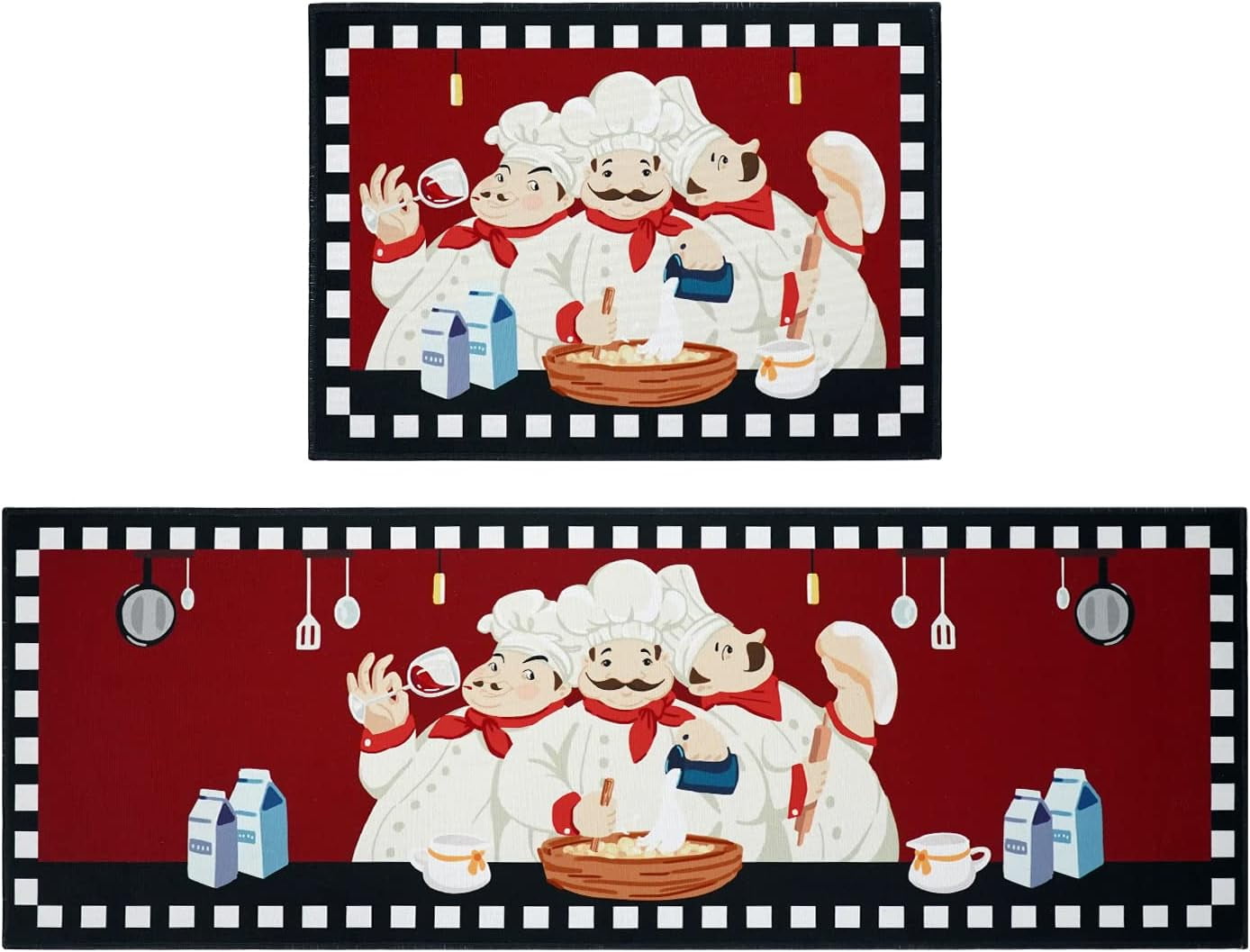 Customer reviews for chef kitchen rug set rustic fat chef rugs for