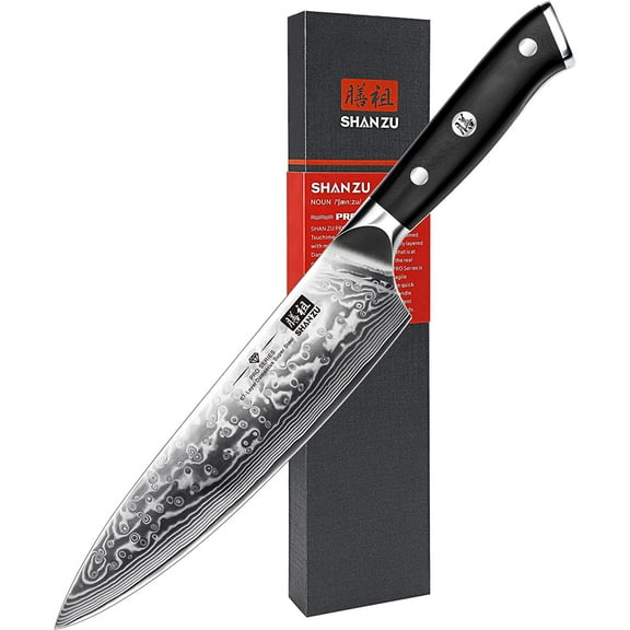 Chef Knife 8 Inch Japanese Steel Damascus Kitchen Knife, Professional Knives Sharp High Carbon Super Utility