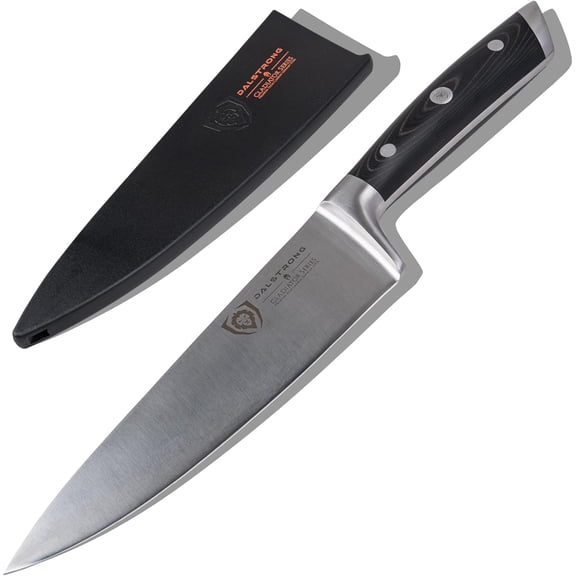 Chef Knife - 8 inch Blade - Gladiator Series ELITE - Forged HC German Steel Chef's Knife - Razor Sharp Kitchen Knife - Professional Full Tang Knife - Black G10 Handle - Sheath -NSF Certified