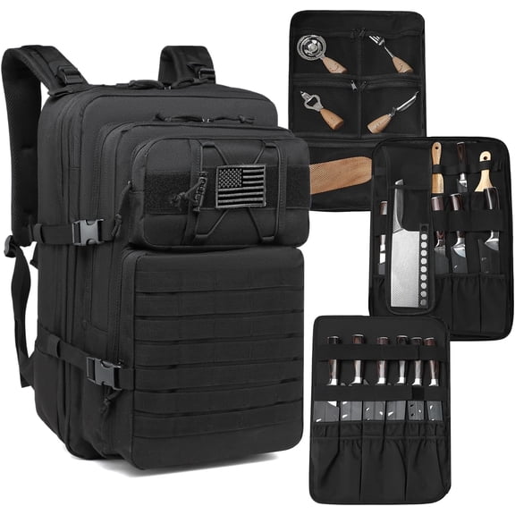 Chef Knife Bag, Knife Bags for Chefs Professional, Chef Knife Carrying Case with 30+ Pockets for Knives and Culinary Tools
