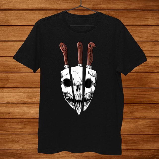 Chef Knife Culinary Bbq Chef Skull Butcher Culinary School Shirt Gift