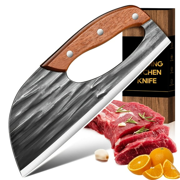 ACMETOP Chef Knife, High Carbon Steel Kitchen Knife for Meat Cutting, Slicing, Camping, BBQ – Essential Kitchen Tool