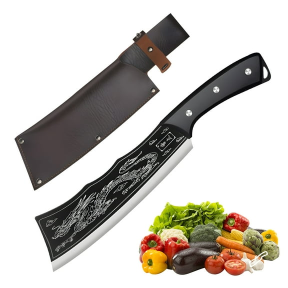 Chef Knife,Kepeak Boning Knife Hand Forged High Carbon Steel Butcher Knife For BBQ Home Kitchen Restaurant Cooking Camping