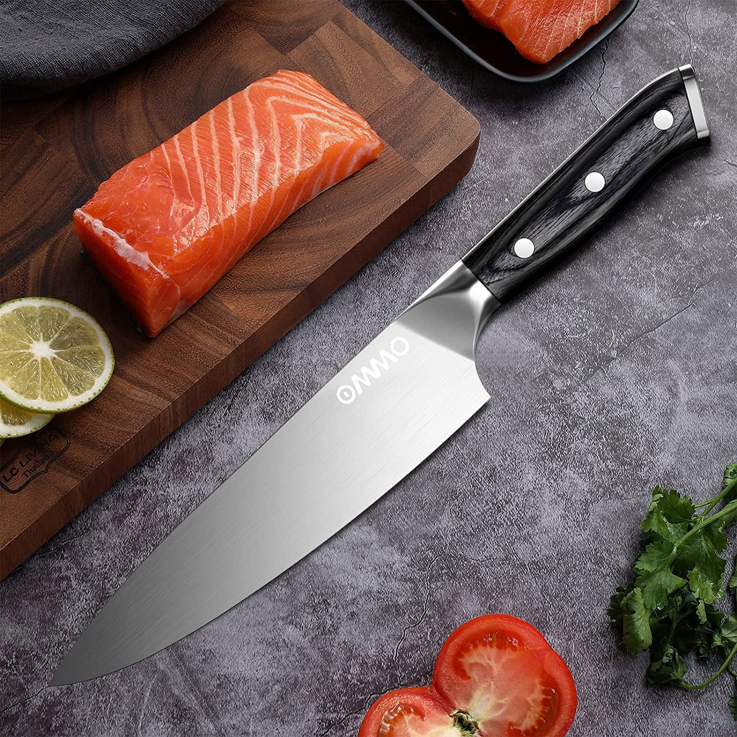 Chef Knife, OMMO 8 Inch High Carbon Stainless Steel Kitchen Knife