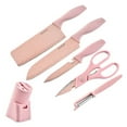 thumbnail image 1 of Chef Knife Set - 6 Piece Non-Slip Kitchen Knives for Cutting, Slicing, and Dicing - Includes Cleaver, Chef Knife, Fruit Knife, Melon Planer, Kitchen Scissors, 1 of 8