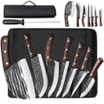 thumbnail image 1 of Chef Knife Set 8 PCS,Kepeak High Carbon Steel Hand Forged Kitchen Knife Set with Roll Bag, 1 of 8