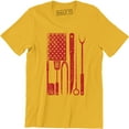 thumbnail image 1 of Chef Knife Set Tie Dye American Flag Kitchen Tools - Men's T-Shirt, 1 of 4
