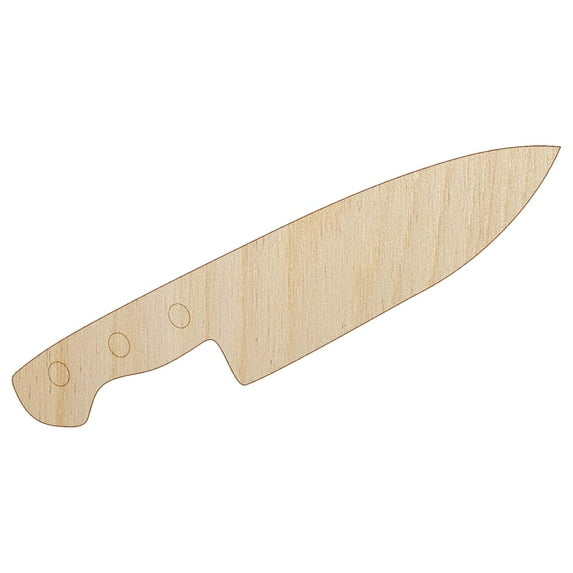 Chef Knife for Cooking Wood Shape Unfinished Piece Cutout Craft DIY Projects - 4.70 Inch Size - 1/4 Inch Thick