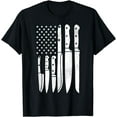 thumbnail image 1 of Chef Knives Cooking Utensil Cook Cooking US Flag July 4 T-Shirt, 1 of 4