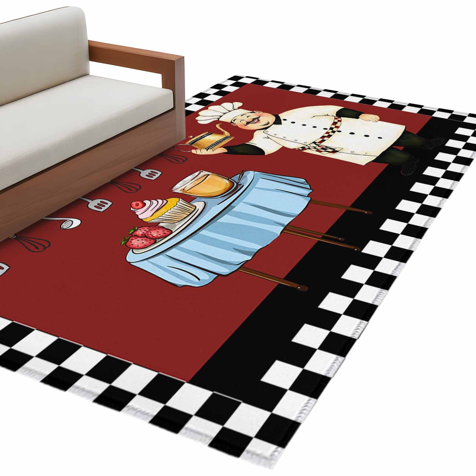 Chef Large Area Rugs for Bedroom Living Room, Soft Non Slip Carpet ...