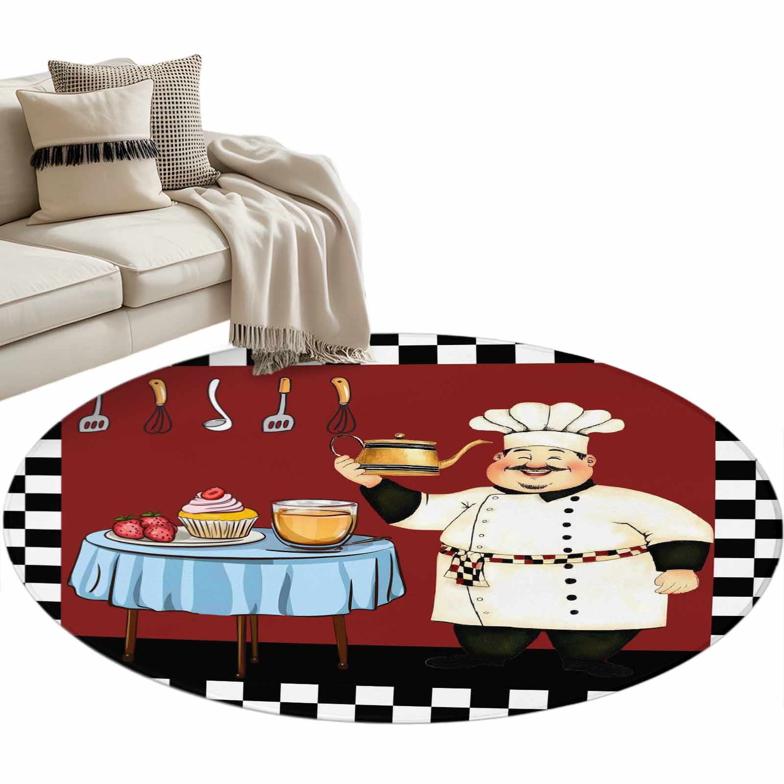 Chef Large Area Rugs for Bedroom Living Room, Soft Non Slip Carpet ...