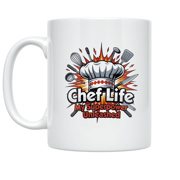 Chef Life My Superpower Unleashed - Chef Enthusiast - 11 oz Ceramic Coffee Mug