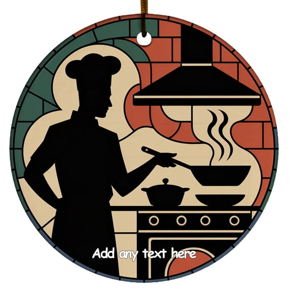 Chef Man Ornament Custom Text Ornament Christmas 2025, Unique Gifts for Chef Man, Family, Mom or Dad