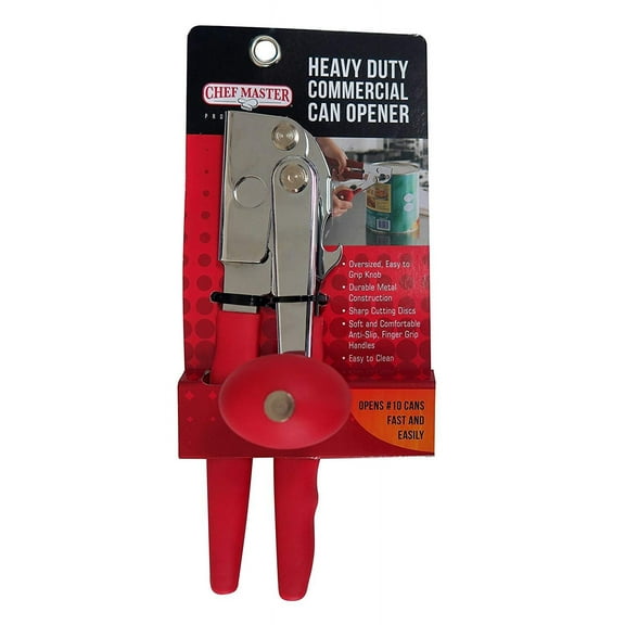 Chef Master 90056 Red 10-5/8 Commercial Can Opener"