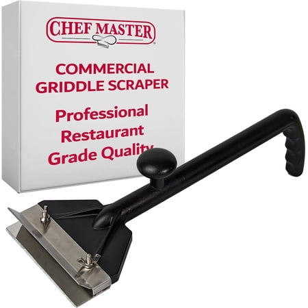 Chef-Master 90254 Griddle Scraper, Flat Iron Grill Griddle Scraper, Professional Restaurant Grade Quality, Blackstone Grill Griddle Scraper, Long Handle for Added Protection