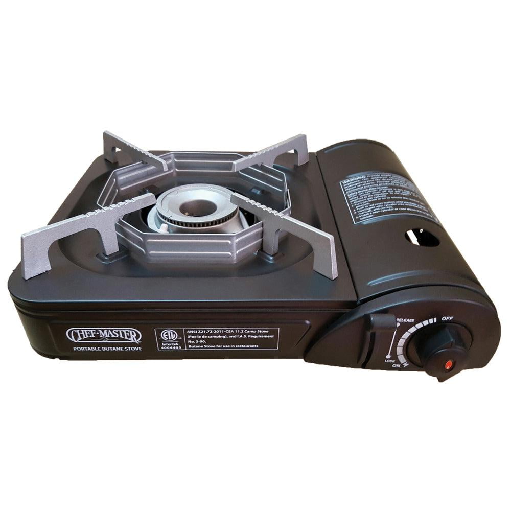 Chef Master Portable Black Butane Single Burner Stove with Case