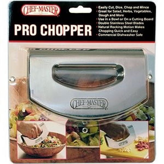 Chef Master Pro Chopper Double Rocking Blades Stainless Steel Dishwasher Safe