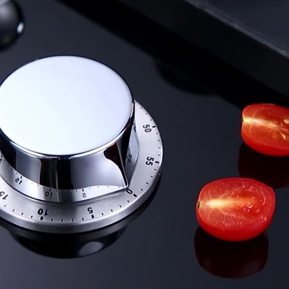 Chef Mechanical Kitchen Timer Clock with Loud Alarm Exquisite Stainless Steel Body Batteries Required Cooking Utensil,One Size,White