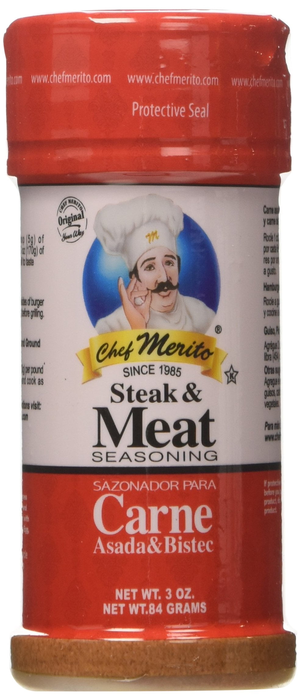 Chef Merito Carne Asada Seasoning, 3 Ounce (Pack of 18)