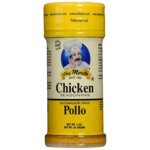 Chef Merito Chicken Seasoning, 3 Ounce (Pack of 48)