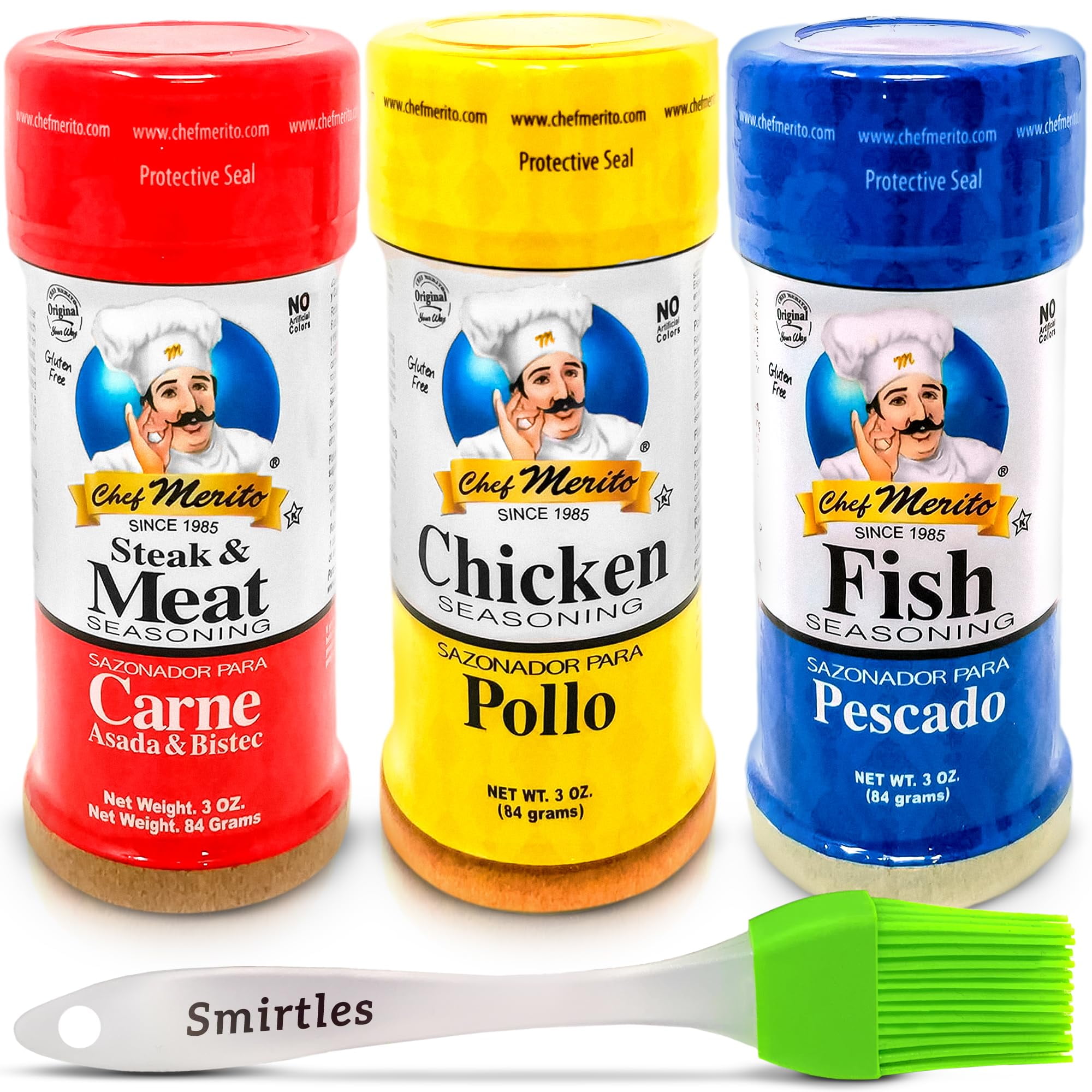 Chef Merito Mexican Seasoning YPF5 Beef, Chicken, Fish. Combo Pack. Use