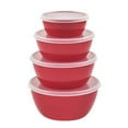 thumbnail image 1 of Chef Mixing Bowls with Airtight Lids Set,4PCS Multi Use and Stackable Airtight Food Storage Containers,Kitchen Bowls with Non-Slip Bottoms,Nesting Bowls for Kitchen,Fit for Mixing and Serving(Red), 1 of 6