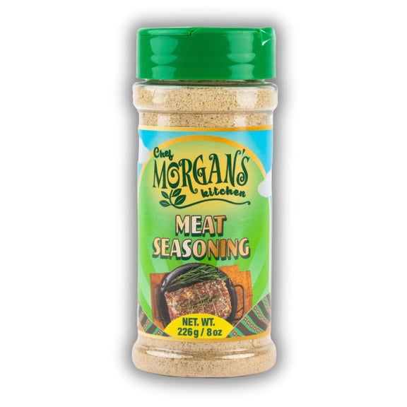 Chef Morgans Kitchen Meat Seasoning 8oz Jamaican Dry Rub with Herbs & Spices MSG & Gluten Free Bold Flavor for Chicken, Beef & Steak Perfect for Grilling & BBQ
