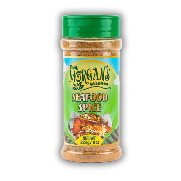 Chef Morgans Kitchen Seafood Seasoning Handcrafted 8oz Caribbean Spice Blend for Fish, Salmon, Shrimp, Crab, Lobster & Shellfish Gourmet Dry Rub for Grilling, MSG & Gluten Free