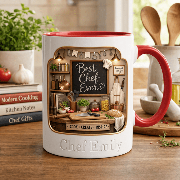 Chef Mug 3D Effect Best Chef Gift for Cook, Baker, Culinary Teacher