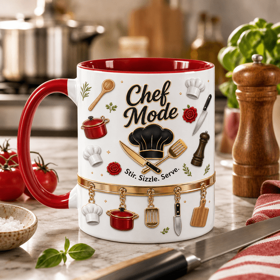 Chef Mug 3D Effect Chef Mode Coffee Cup, Chef Gift for Cooks & Food Lovers