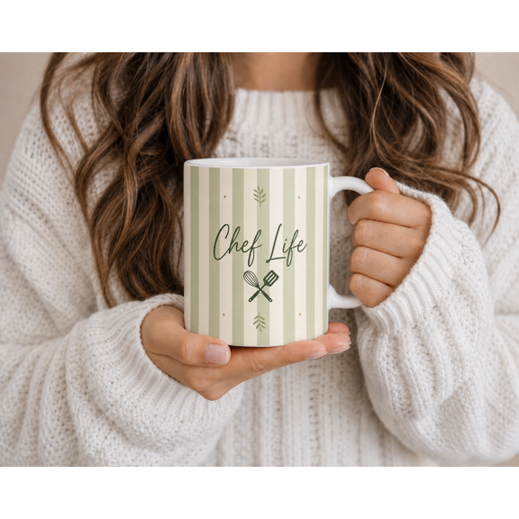 Chef Mug, Chef Life Culinary Coffee Cup Gift for Chefs, Bakers, Cooks