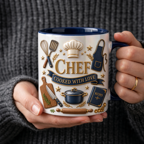 Chef Mug Cooking Coffee Cup Gift for Chefs, Bakers, Home Cooks and Kitchen Lovers