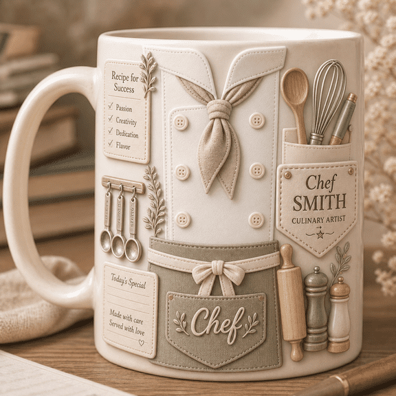 Chef Mug Culinary Artist Gift for Chefs, Bakers, Cooks and Kitchen Professionals