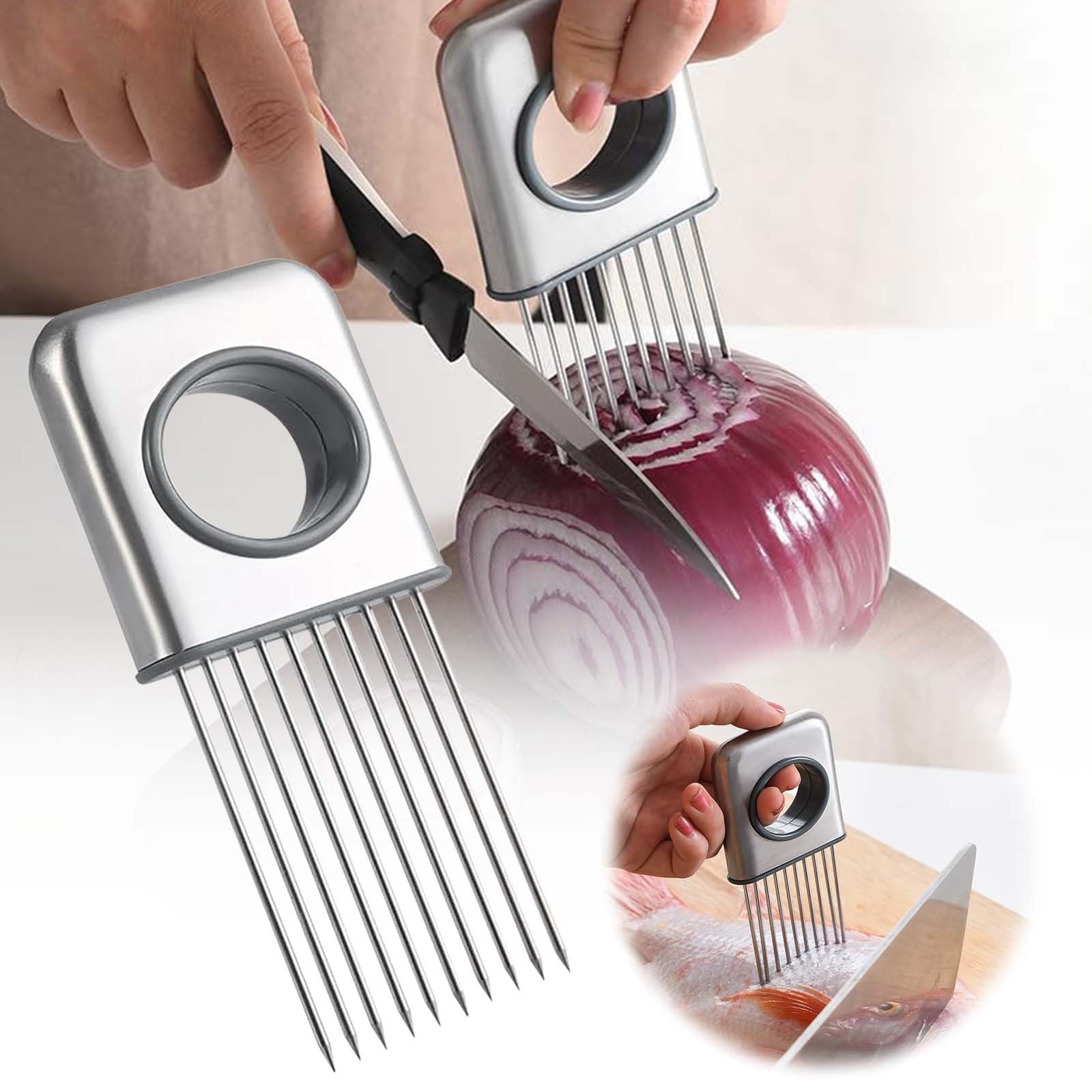 Chef N Lettuce Chopper 2024 New Stainless Steel Slice Holder Kitchen Chopper Slicing Tool For