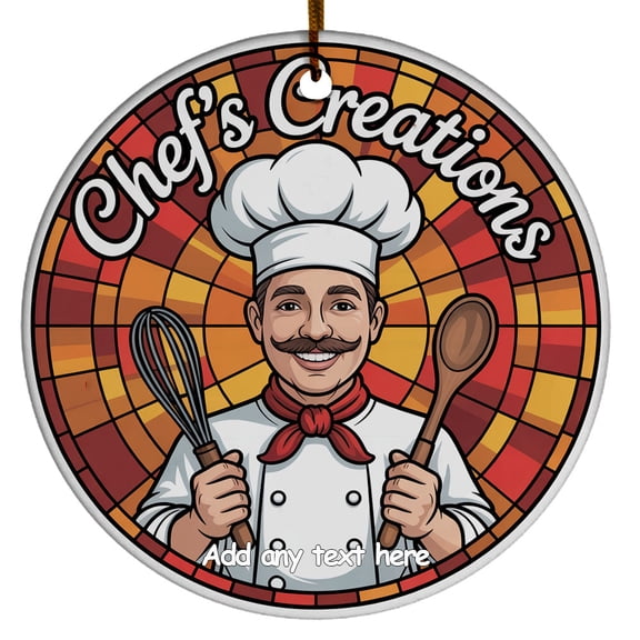 Chef Ornament  Holiday Ornament Gift with Custom Text for Family, Friends, Man & Woman, Christmas 2025 Tree Keepsake